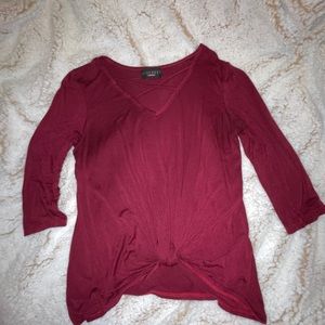 Size Medium Maroon Cross in front top long sleeve